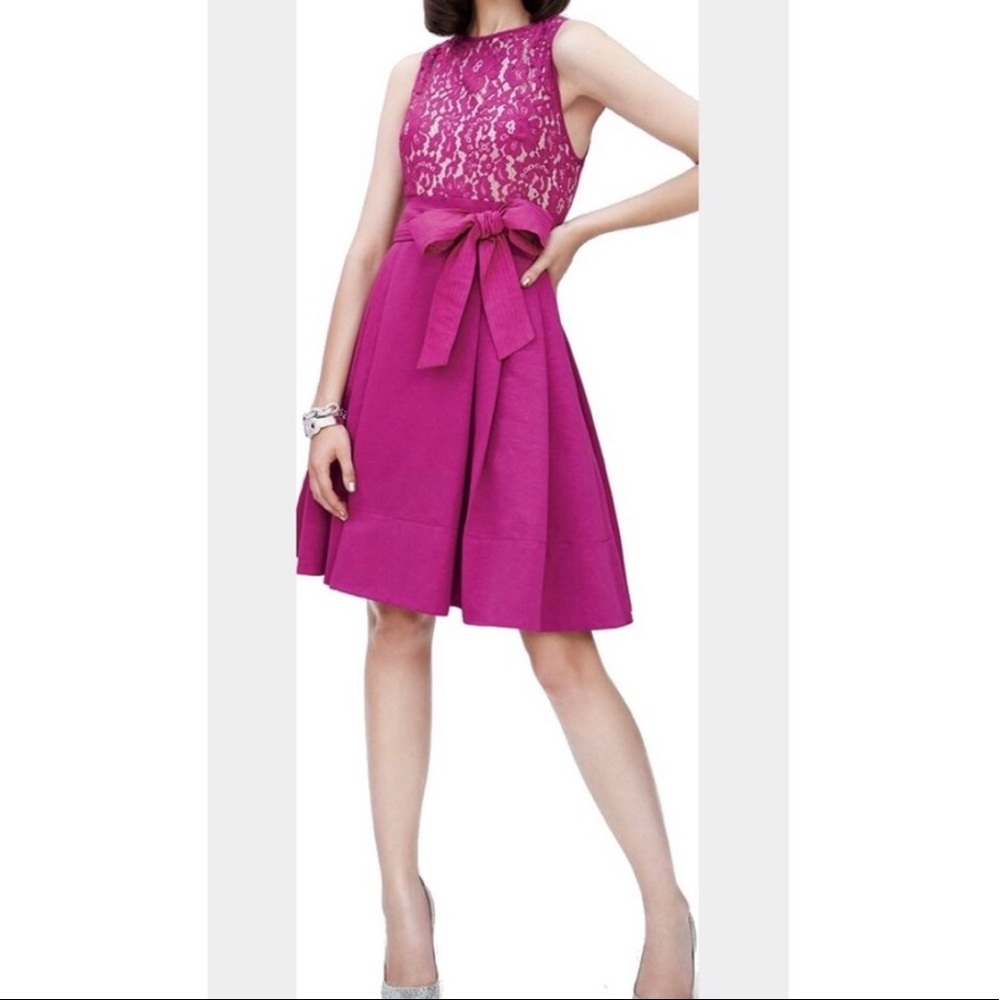 ELIZA J FIT FLARE LACE BODICE DRESS W/POCKETS (12)